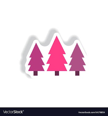 Stylish icon in paper sticker style landscape fir vector image