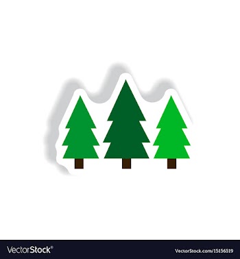 Stylish icon in paper sticker style landscape fir vector image