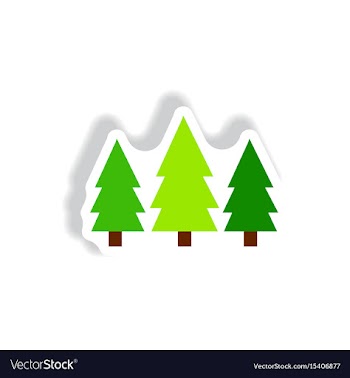 Stylish icon in paper sticker style landscape fir vector image