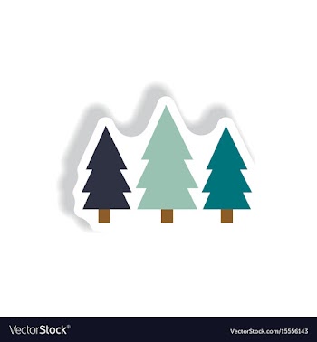 Stylish icon in paper sticker style landscape fir vector image