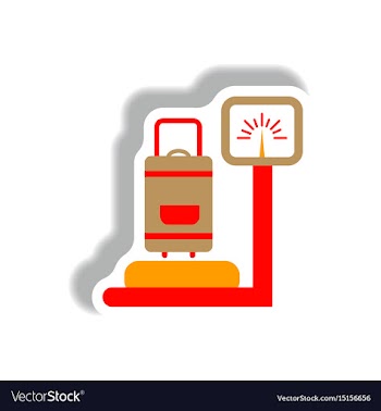 Stylish icon in paper sticker style luggage vector image