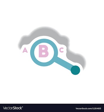 Stylish icon in paper sticker style magnifying vector image