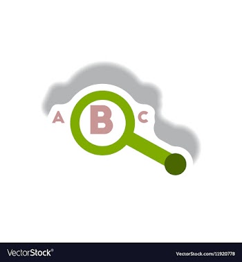Stylish icon in paper sticker style magnifying vector image