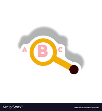 Stylish icon in paper sticker style magnifying vector image