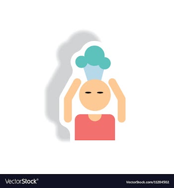 Stylish icon in paper sticker style man headache vector image