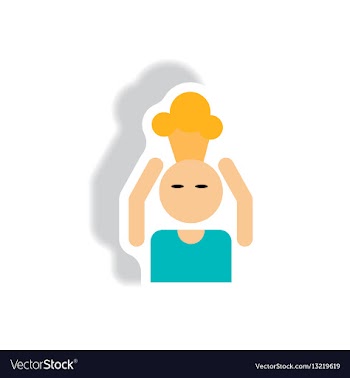 Stylish icon in paper sticker style man headache vector image