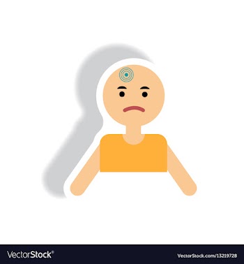 Stylish icon in paper sticker style man headache vector image