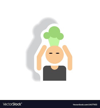 Stylish icon in paper sticker style man headache vector image