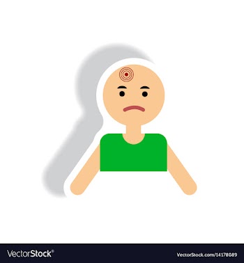 Stylish icon in paper sticker style man headache vector image