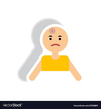 Stylish icon in paper sticker style man headache vector image