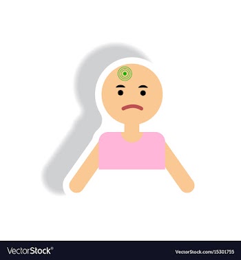 Stylish icon in paper sticker style man headache vector image