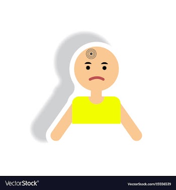 Stylish icon in paper sticker style man headache vector image