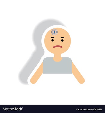 Stylish icon in paper sticker style man headache vector image