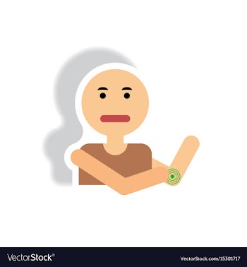 Stylish icon in paper sticker style man joint pain vector image