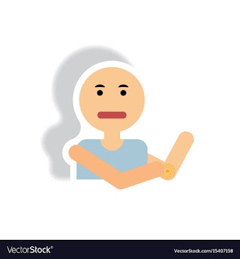 Stylish icon in paper sticker style man joint pain vector image