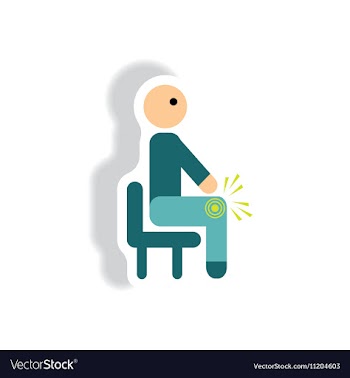 Stylish icon in paper sticker style man knee pain vector image