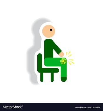 Stylish icon in paper sticker style man knee pain vector image