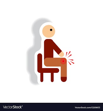 Stylish icon in paper sticker style man knee pain vector image