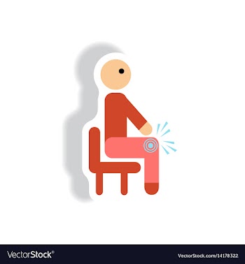 Stylish icon in paper sticker style man knee pain vector image