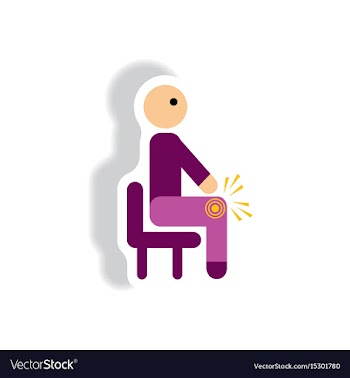 Stylish icon in paper sticker style man knee pain vector image