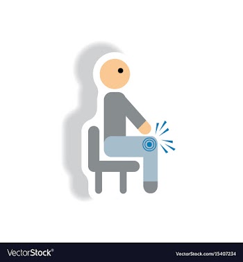 Stylish icon in paper sticker style man knee pain vector image