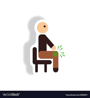 Stylish icon in paper sticker style man knee pain vector image