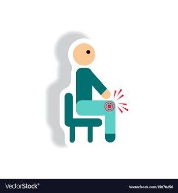 Stylish icon in paper sticker style man knee pain vector image