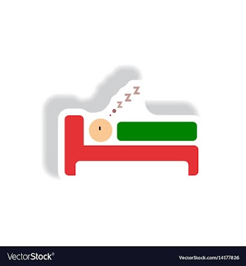 Stylish icon in paper sticker style man sleeps vector image