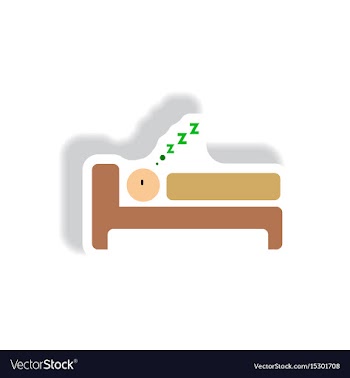 Stylish icon in paper sticker style man sleeps vector image