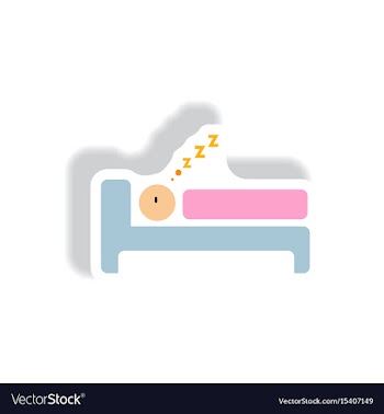 Stylish icon in paper sticker style man sleeps vector image