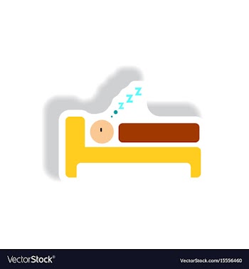 Stylish icon in paper sticker style man sleeps vector image