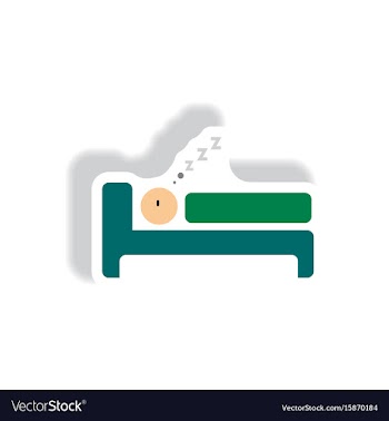 Stylish icon in paper sticker style man sleeps vector image
