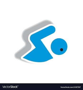Stylish icon in paper sticker style man swimmer vector image