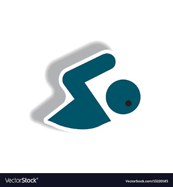 Stylish icon in paper sticker style man swimmer vector image