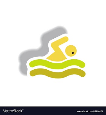 Stylish icon in paper sticker style man swimmer vector image