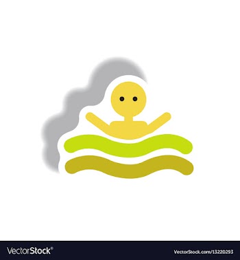 Stylish icon in paper sticker style man swimmer vector image