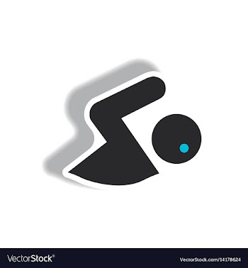 Stylish icon in paper sticker style man swimmer vector image