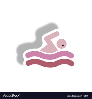 Stylish icon in paper sticker style man swimmer vector image