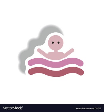 Stylish icon in paper sticker style man swimmer vector image