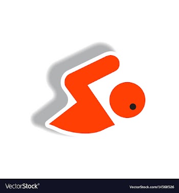 Stylish icon in paper sticker style man swimmer vector image