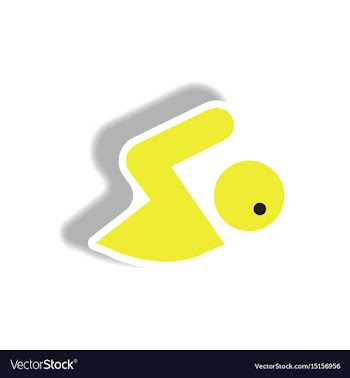 Stylish icon in paper sticker style man swimmer vector image