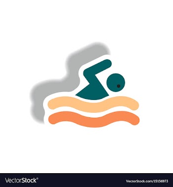 Stylish icon in paper sticker style man swimmer vector image