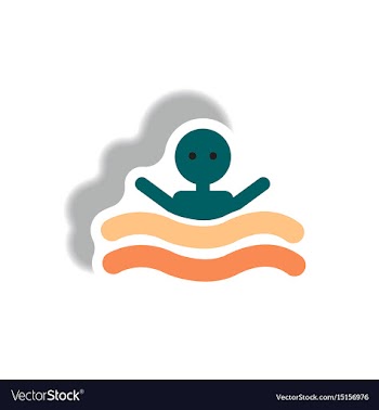 Stylish icon in paper sticker style man swimmer vector image