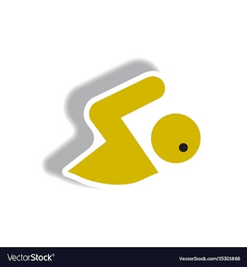 Stylish icon in paper sticker style man swimmer vector image