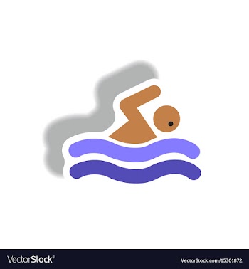 Stylish icon in paper sticker style man swimmer vector image