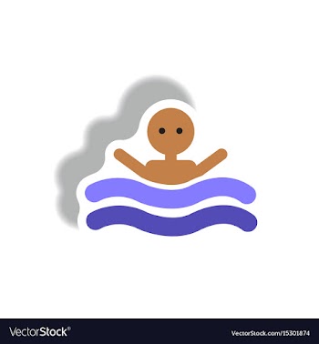 Stylish icon in paper sticker style man swimmer vector image