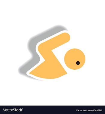 Stylish icon in paper sticker style man swimmer vector image