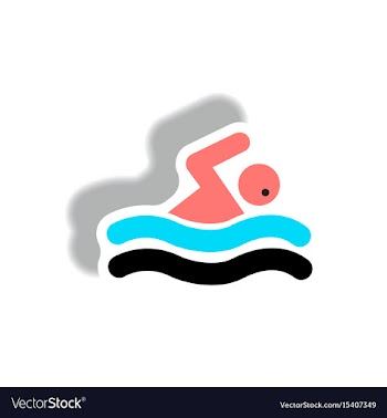 Stylish icon in paper sticker style man swimmer vector image
