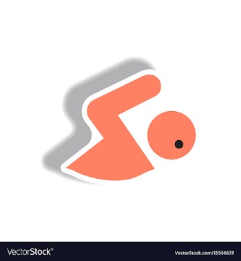 Stylish icon in paper sticker style man swimmer vector image