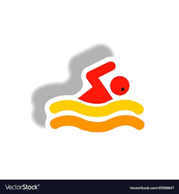 Stylish icon in paper sticker style man swimmer vector image